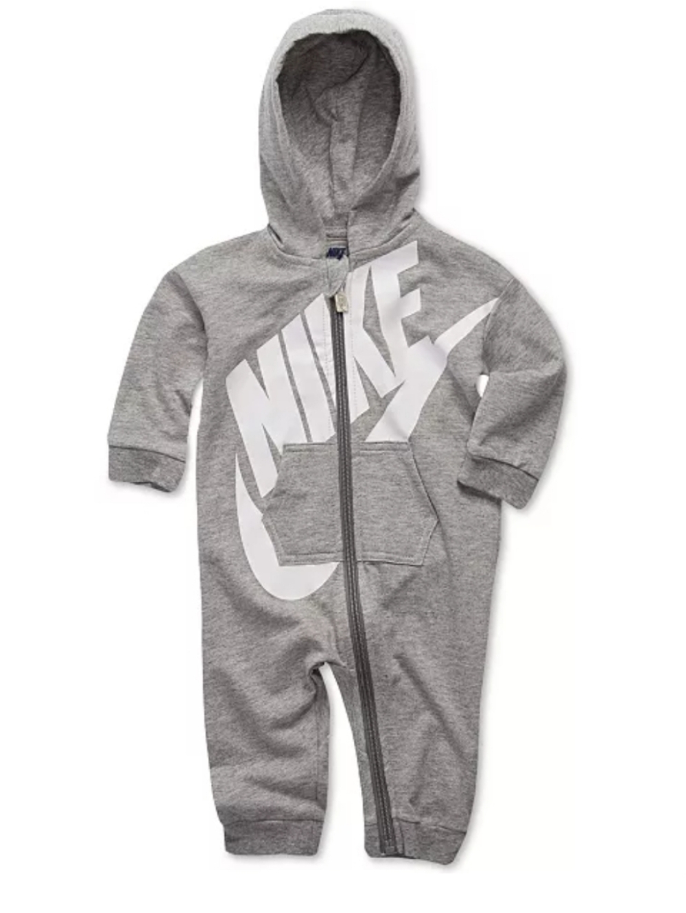 Nike Toddler Grey Heather One-Piece Hoodie Romper